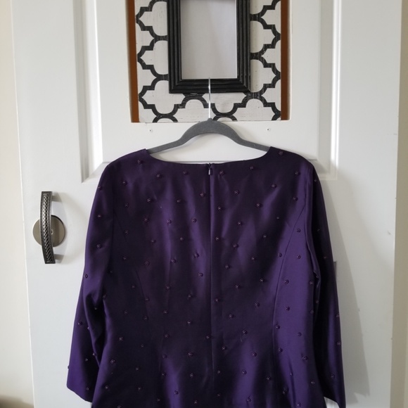 Talbots Pure Silk Scoop Neck Zip Top Blouse - Picture 6 of 6